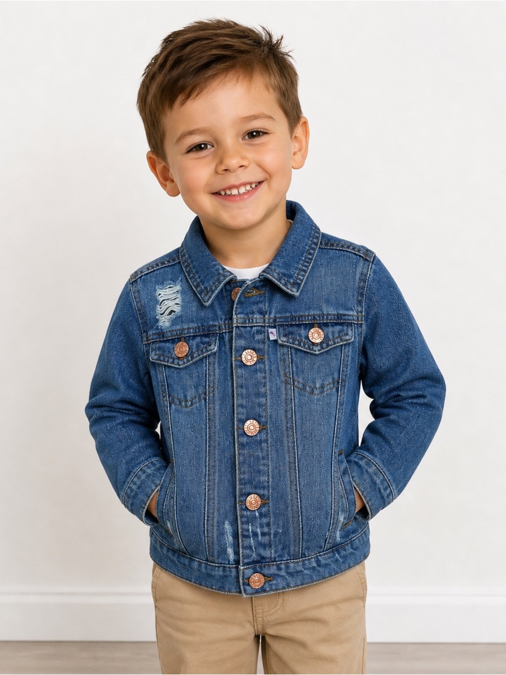 Tommy Bahama Kids Denim Jacket Size 6 Unisex Medium Wash Fall School Layer
